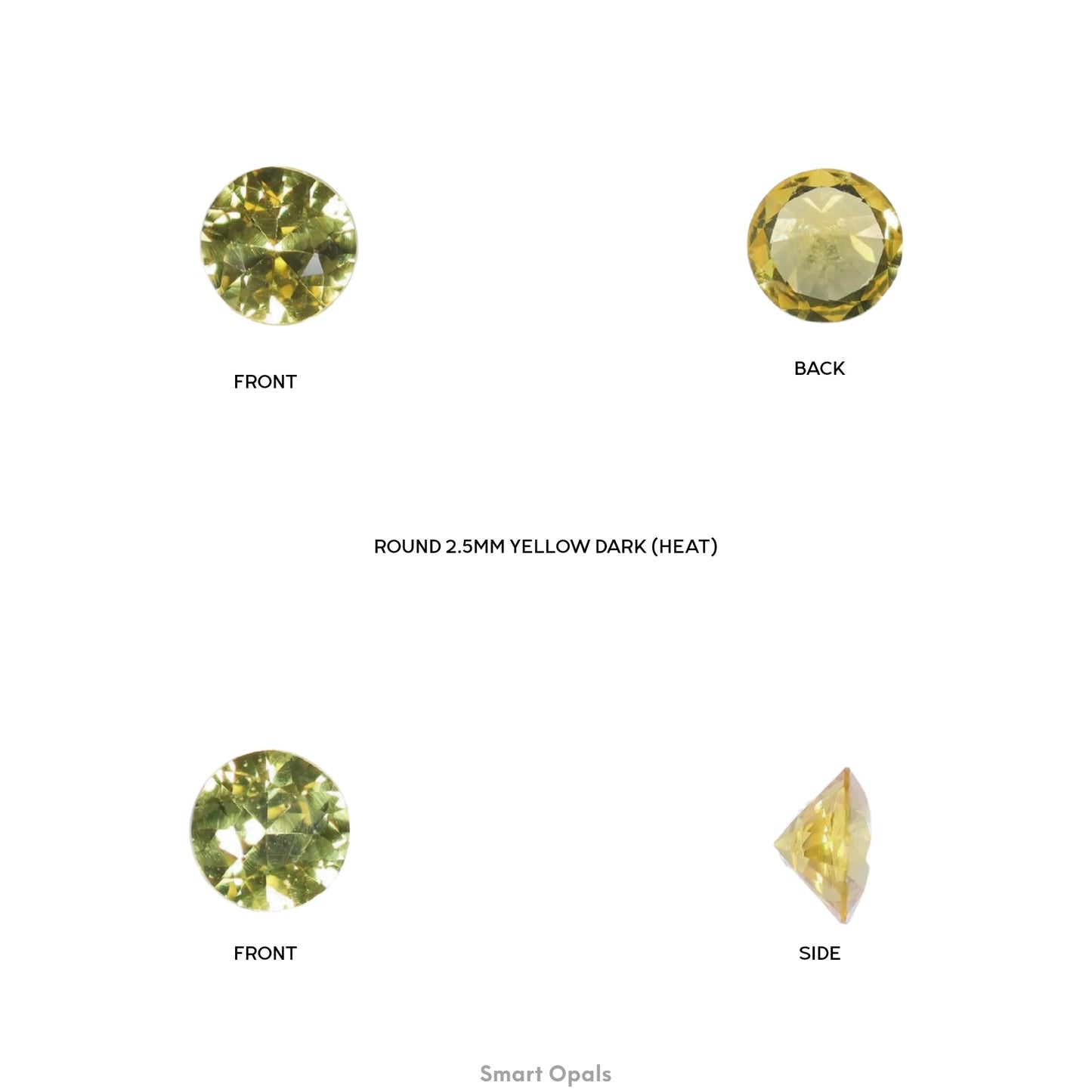 Australian Sapphire 2.5mm Round - Dark Yellow