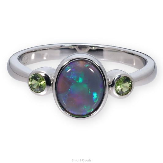 Lightning Ridge Sapphire Ring  0.68 cts 32647