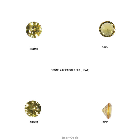 Australian Sapphire 2mm Round - Gold