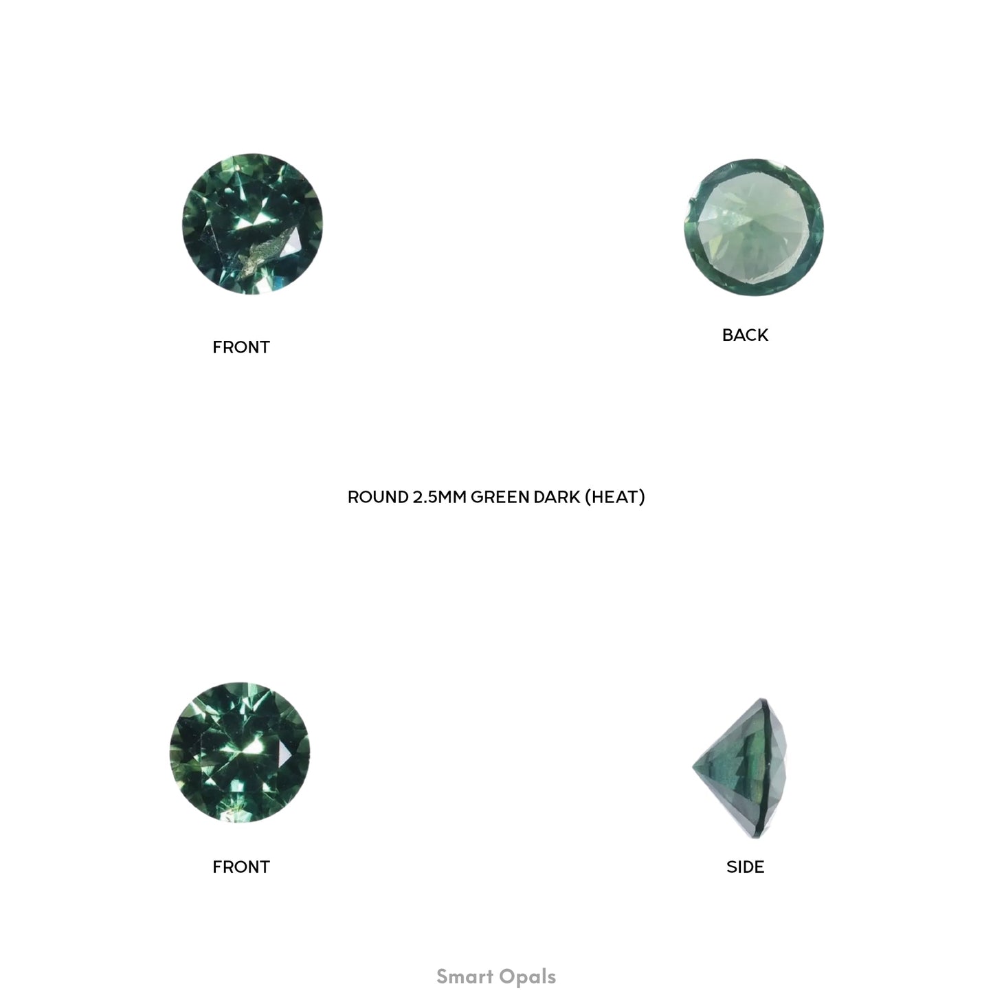 Australian Sapphire 2.5mm Round - Dark Green