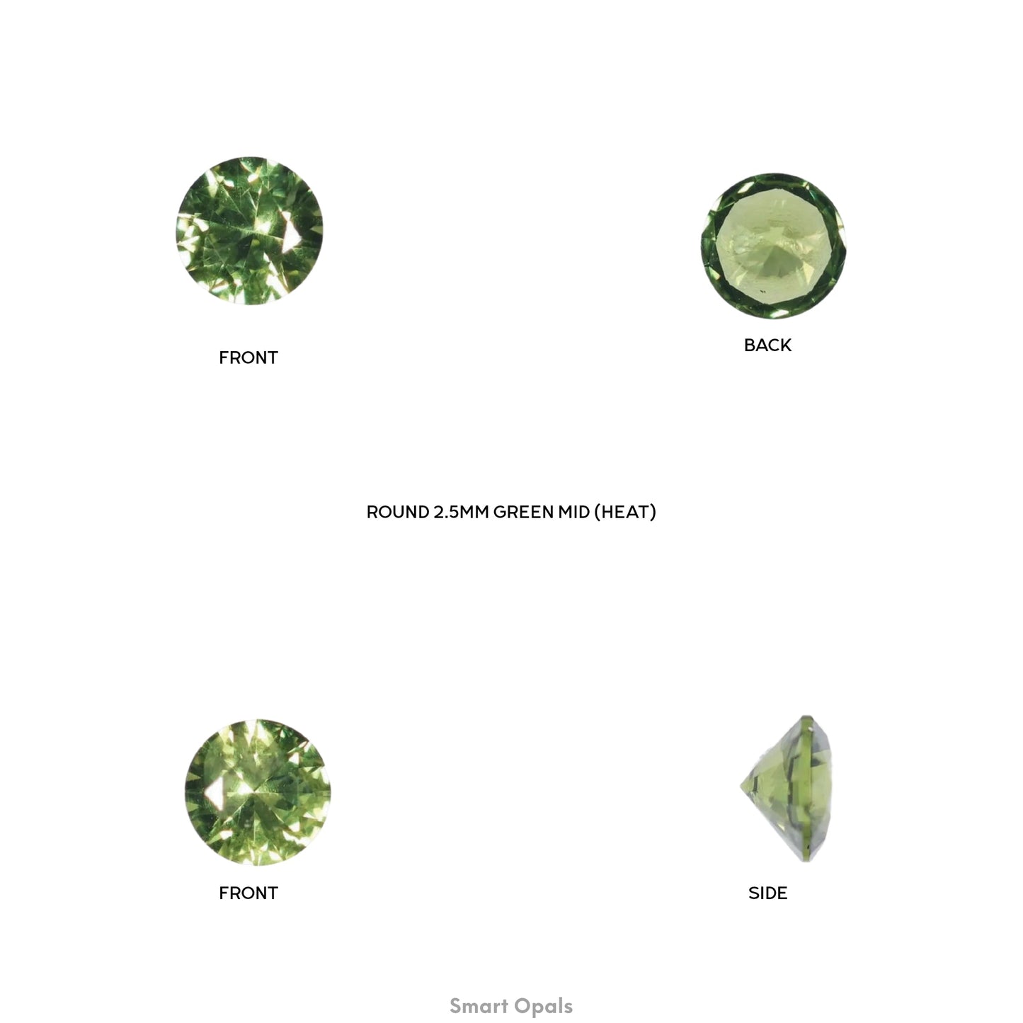 Australian Sapphire 2.5mm Round - Mid Green