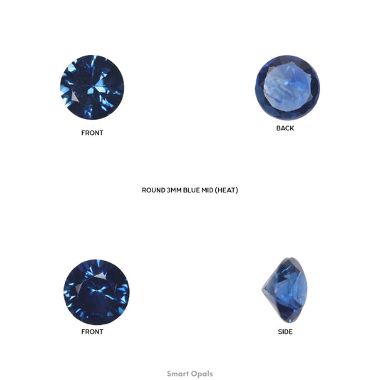 Australian Sapphire 3mm Round - Blue