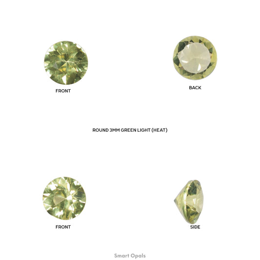 Australian Sapphire 3mm Round - Light Green