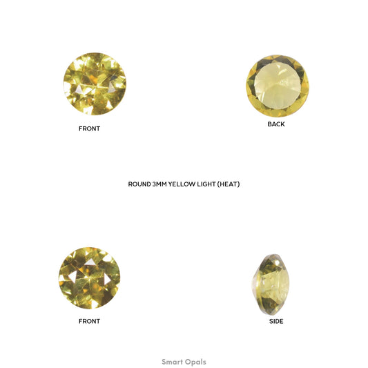 Australian Sapphire 3mm Round - Light Yellow